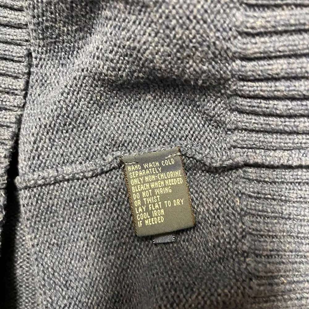 Polo Ralph Lauren Cotton Quarter Zip Sweater XXL Blue Pony Mock Neck Old Money - Picture 11 of 13